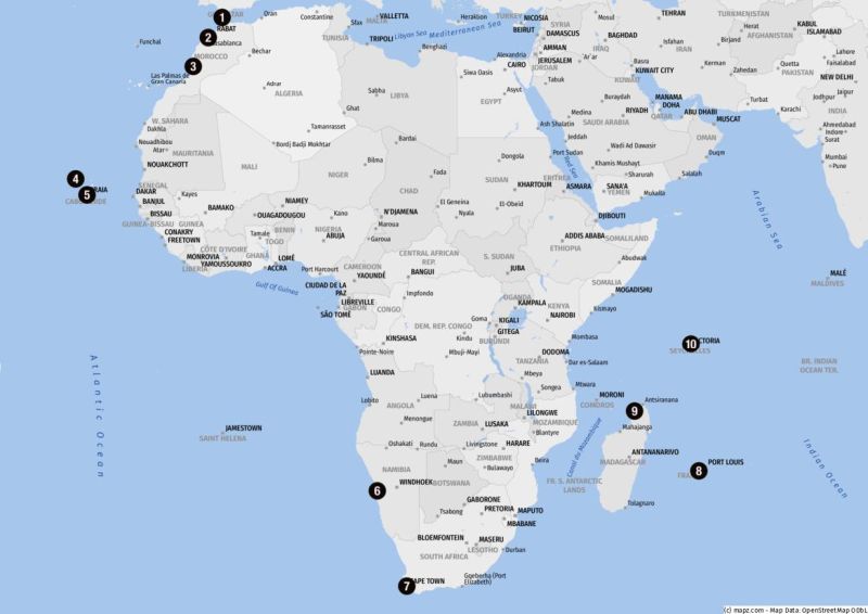 Ziele für Landausflüge in Afrika